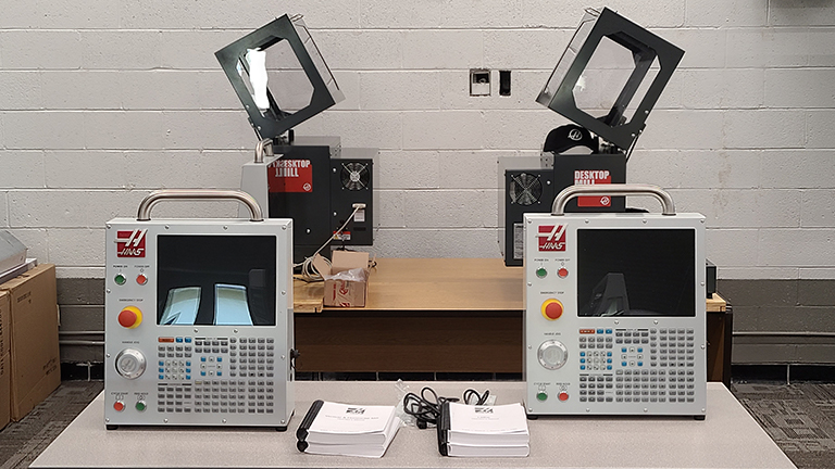 2021 - May - PRIME School Visit - Pontiac High School - Manufacturing Lab - HAAS Desktop CNC Mill Equipment.jpg